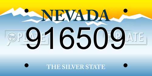 916509 Nevada License Plate