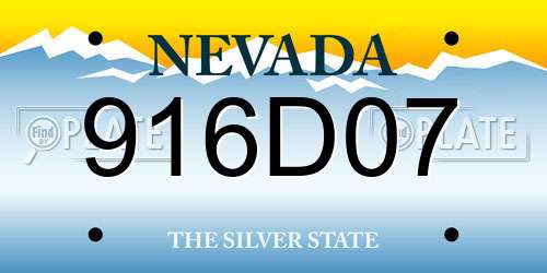 916D07 Nevada License Plate