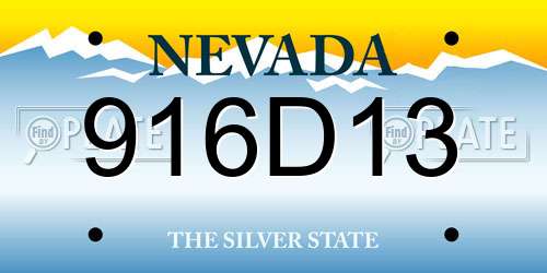 916D13 Nevada License Plate