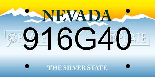 916G40 Nevada License Plate