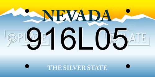 916L05 Nevada License Plate