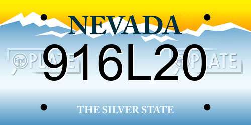 916L20 Nevada License Plate