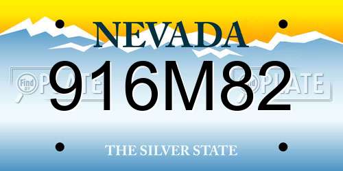 916M82 Nevada License Plate