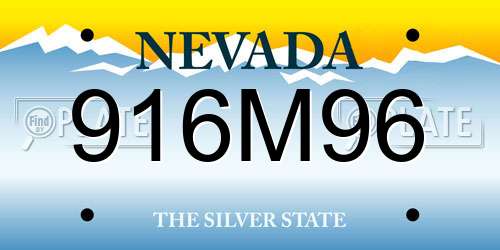 916M96 Nevada License Plate