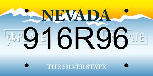 916R96 Nevada License Plate
