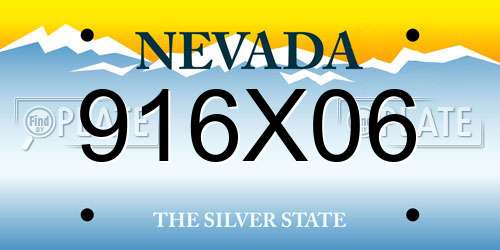 916X06 Nevada License Plate