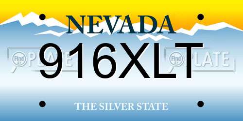 916XLT Nevada License Plate