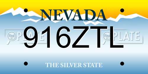 916ZTL Nevada License Plate