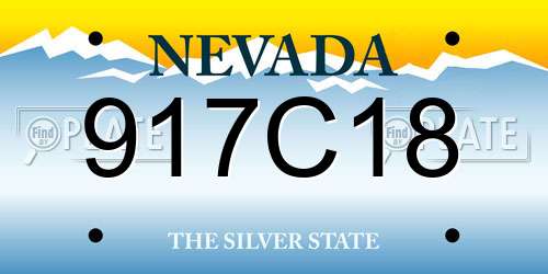 917C18 Nevada License Plate
