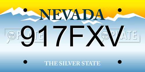 917FXV Nevada License Plate
