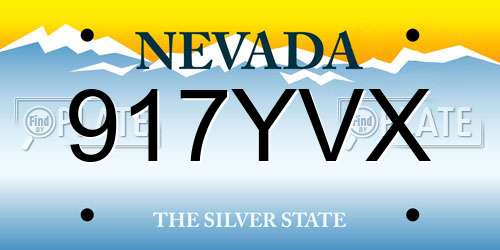 917YVX Nevada License Plate