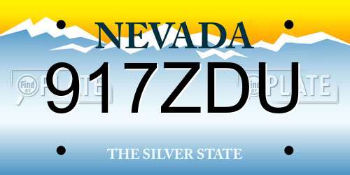 917ZDU Nevada License Plate