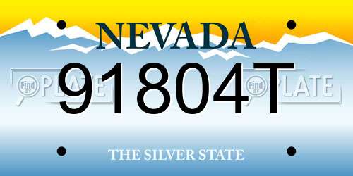 91804T Nevada License Plate