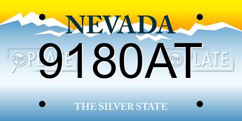 9180AT Nevada License Plate