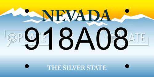 918A08 Nevada License Plate