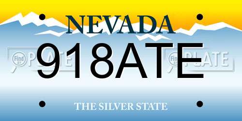 918ATE Nevada License Plate