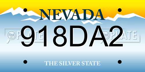 918DA2 Nevada License Plate