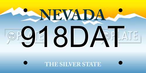 918DAT Nevada License Plate