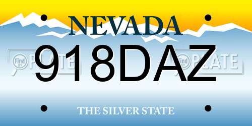 918DAZ Nevada License Plate