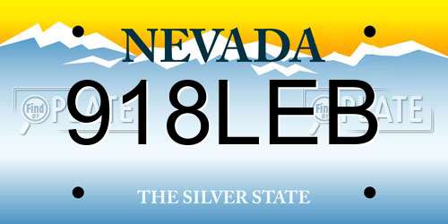 918LEB Nevada License Plate
