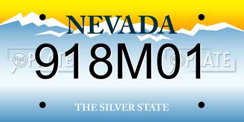 918M01 Nevada License Plate