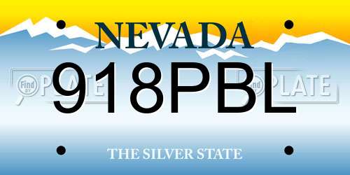 918PBL Nevada License Plate