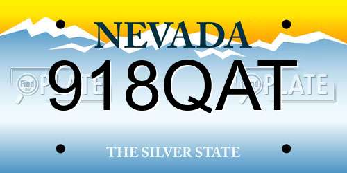 918QAT Nevada License Plate