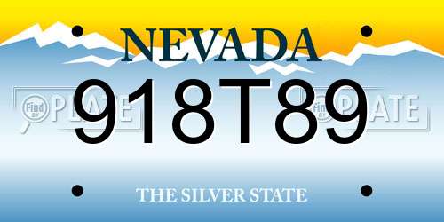 918T89 Nevada License Plate