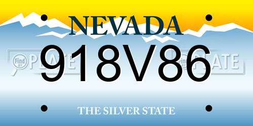 918V86 Nevada License Plate