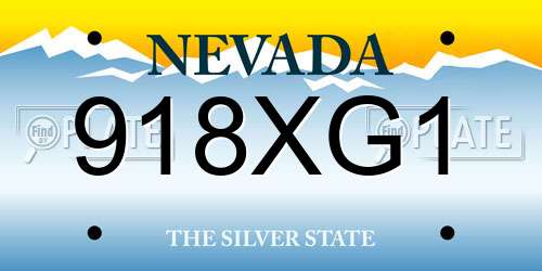 918XG1 Nevada License Plate