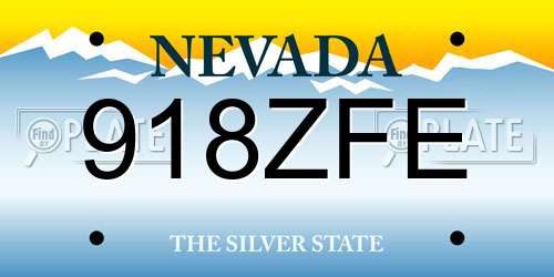 918ZFE Nevada License Plate