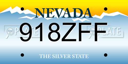 918ZFF Nevada License Plate