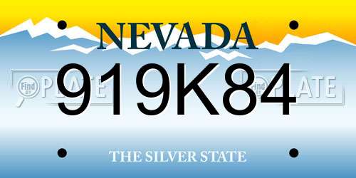 919K84 Nevada License Plate