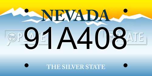 91A408 Nevada License Plate