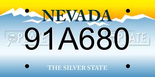 91A680 Nevada License Plate