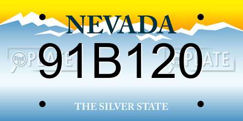 91B120 Nevada License Plate