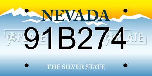 91B274 Nevada License Plate