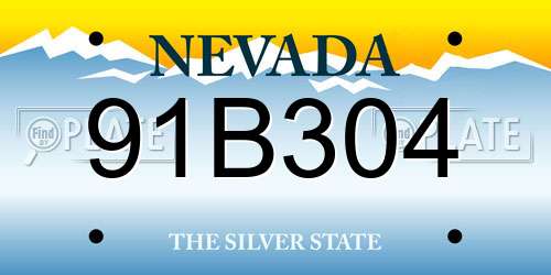 91B304 Nevada License Plate