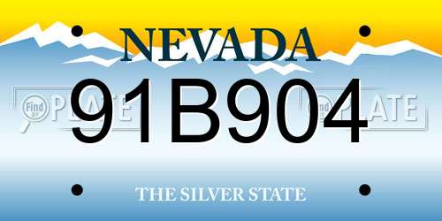91B904 Nevada License Plate