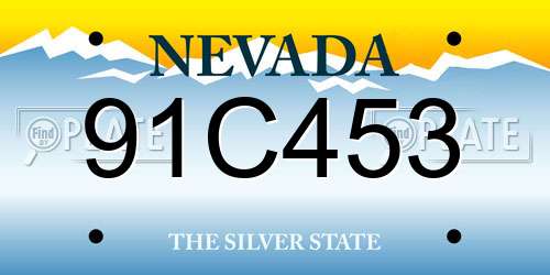 91C453 Nevada License Plate