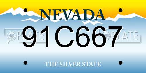 91C667 Nevada License Plate