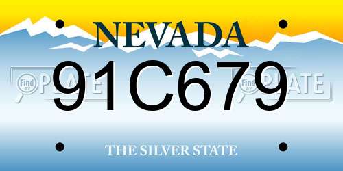 91C679 Nevada License Plate