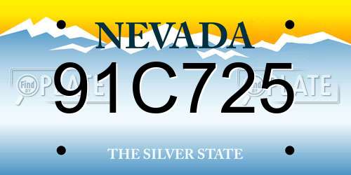 91C725 Nevada License Plate