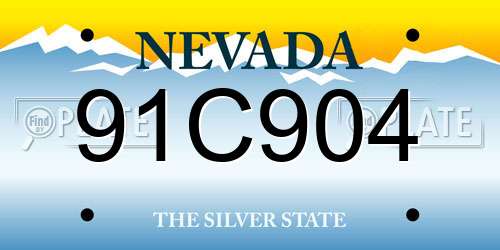 91C904 Nevada License Plate