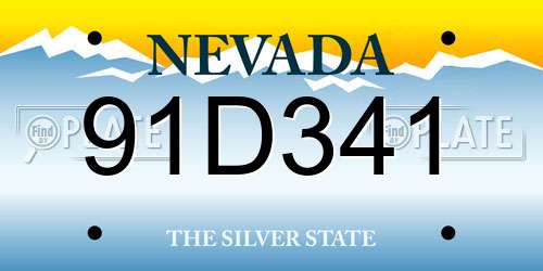 91D341 Nevada License Plate