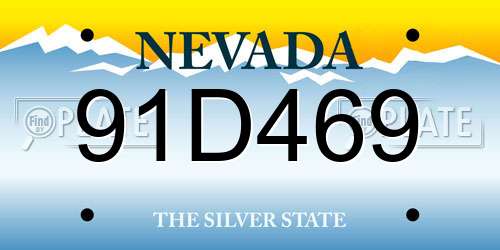 91D469 Nevada License Plate