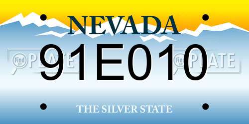 91E010 Nevada License Plate