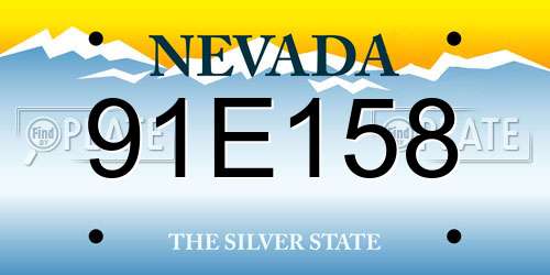 91E158 Nevada License Plate