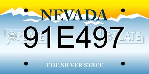 91E497 Nevada License Plate