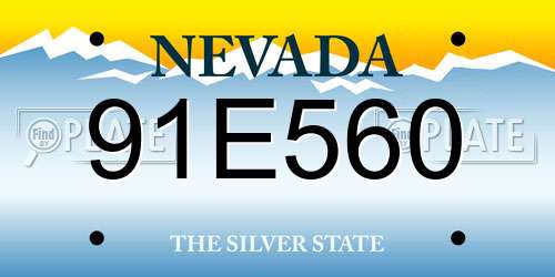 91E560 Nevada License Plate